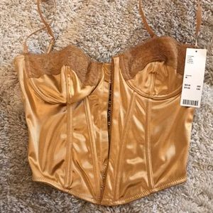 Women Urban Outfitters Gold Corset